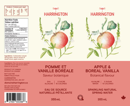 Eau pétillante botanique pomme & vanille boréale_harrington_infos
