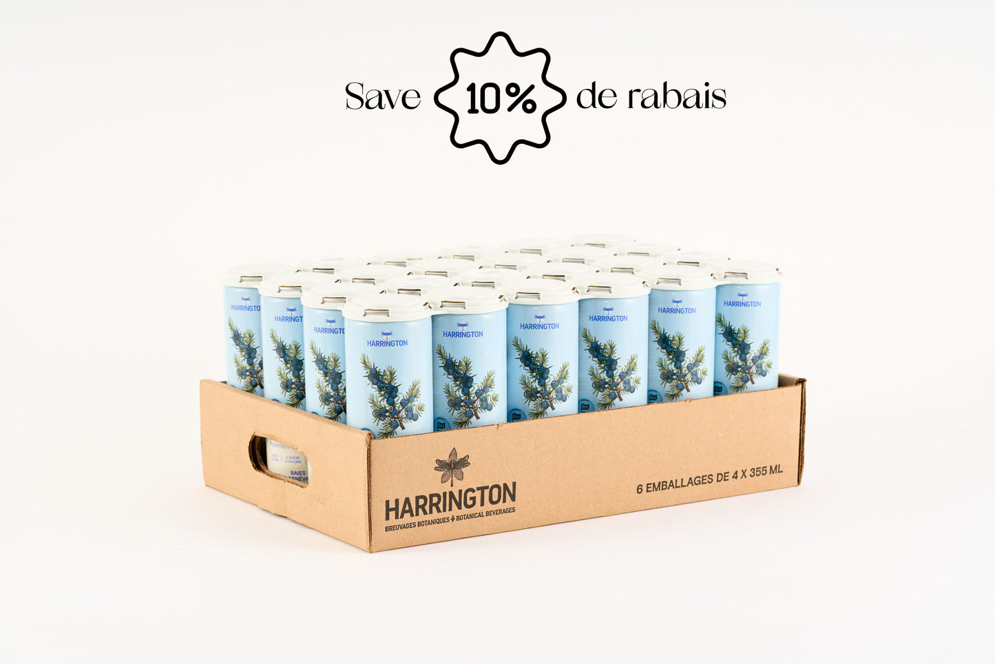 Eau pétillante botanique baie de genévrier - 4 canettes